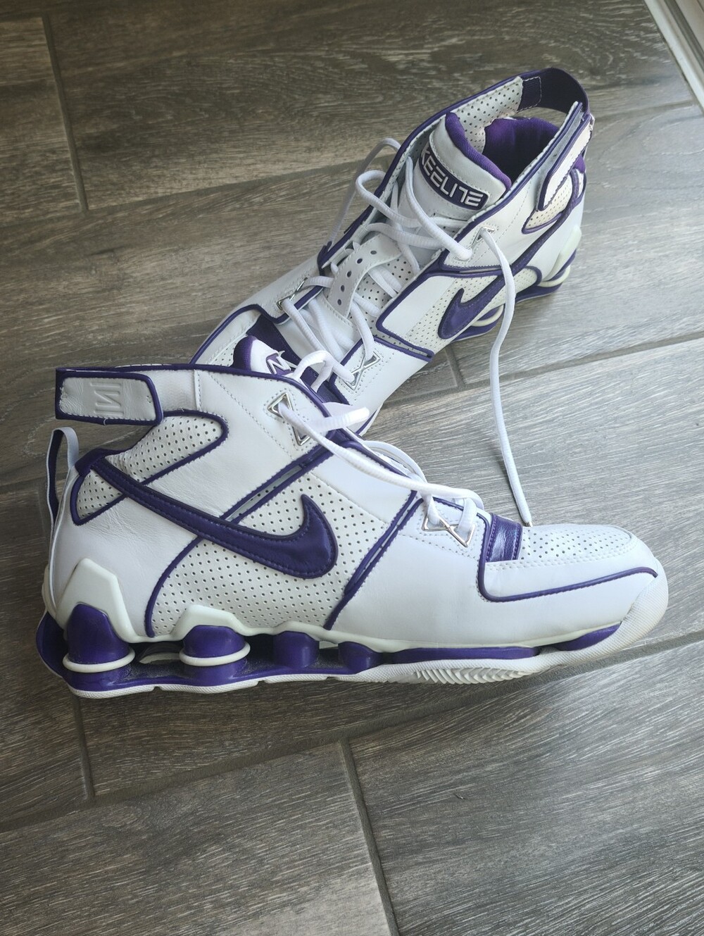Nike Shox Elite Bomber 310375-151 White Varsity Purple Men's 12.5 Vintage 2000s